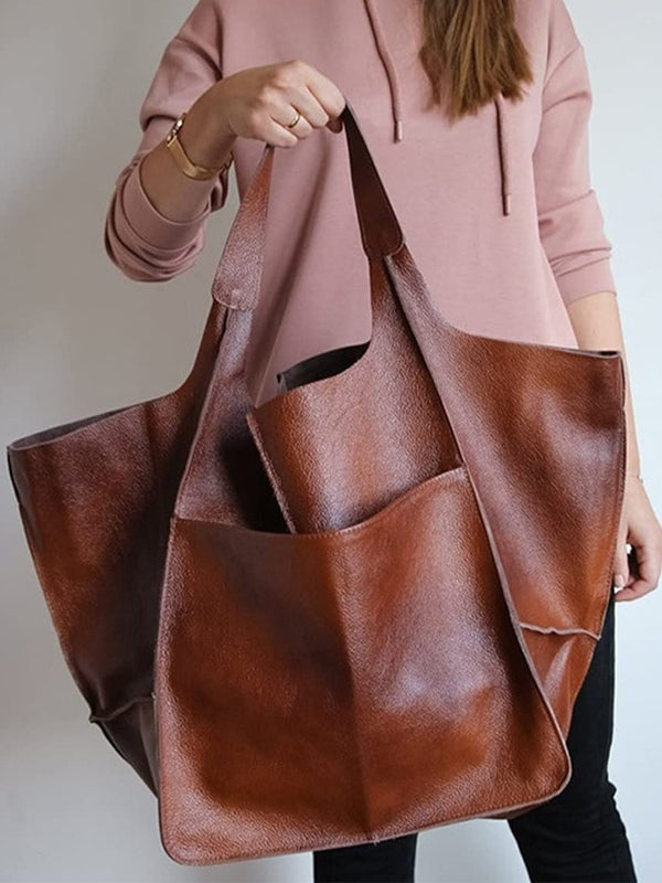 Soft Grain Oversize Shoulder Bag