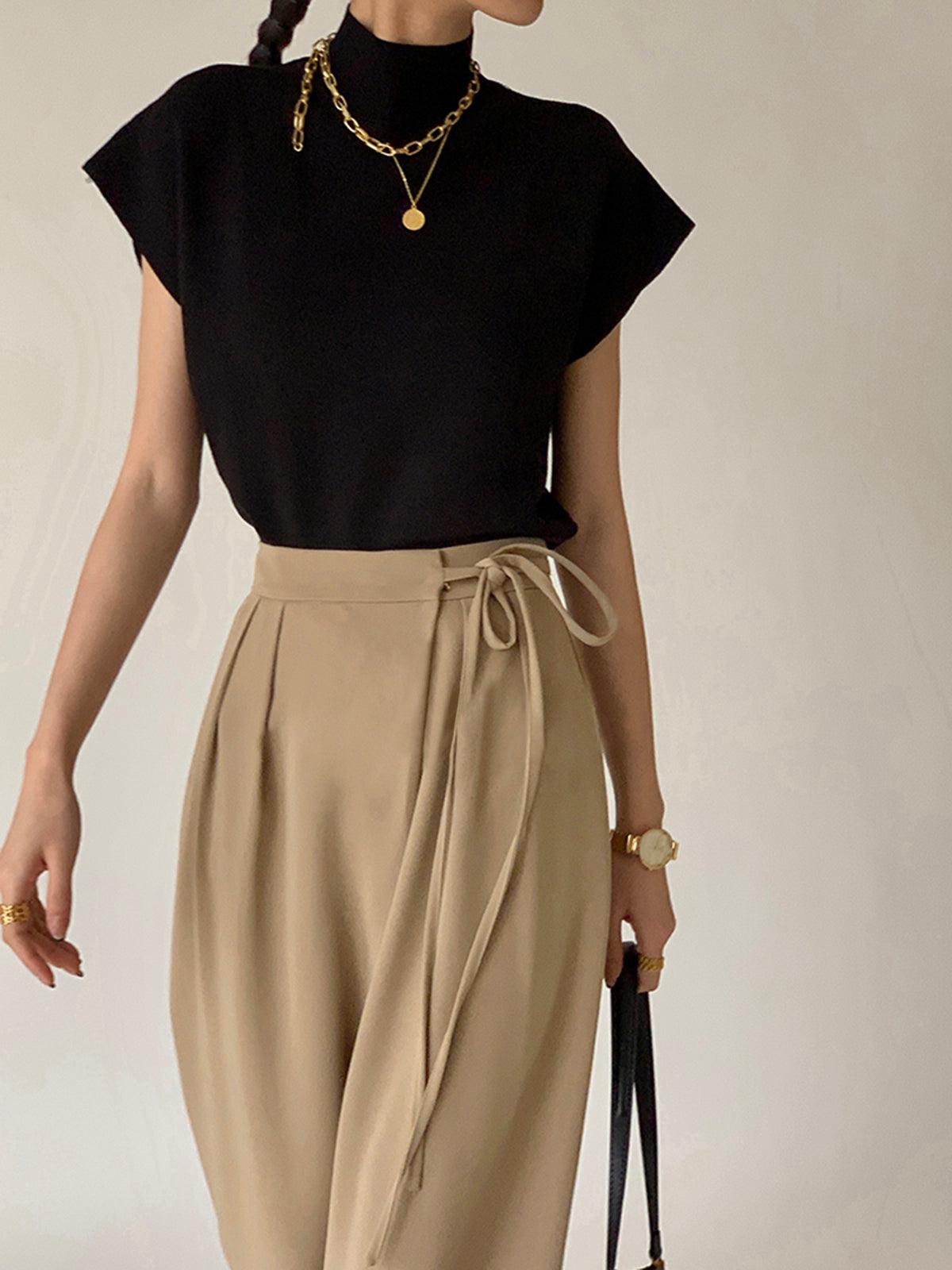 Tie Waist Wide Leg Pants