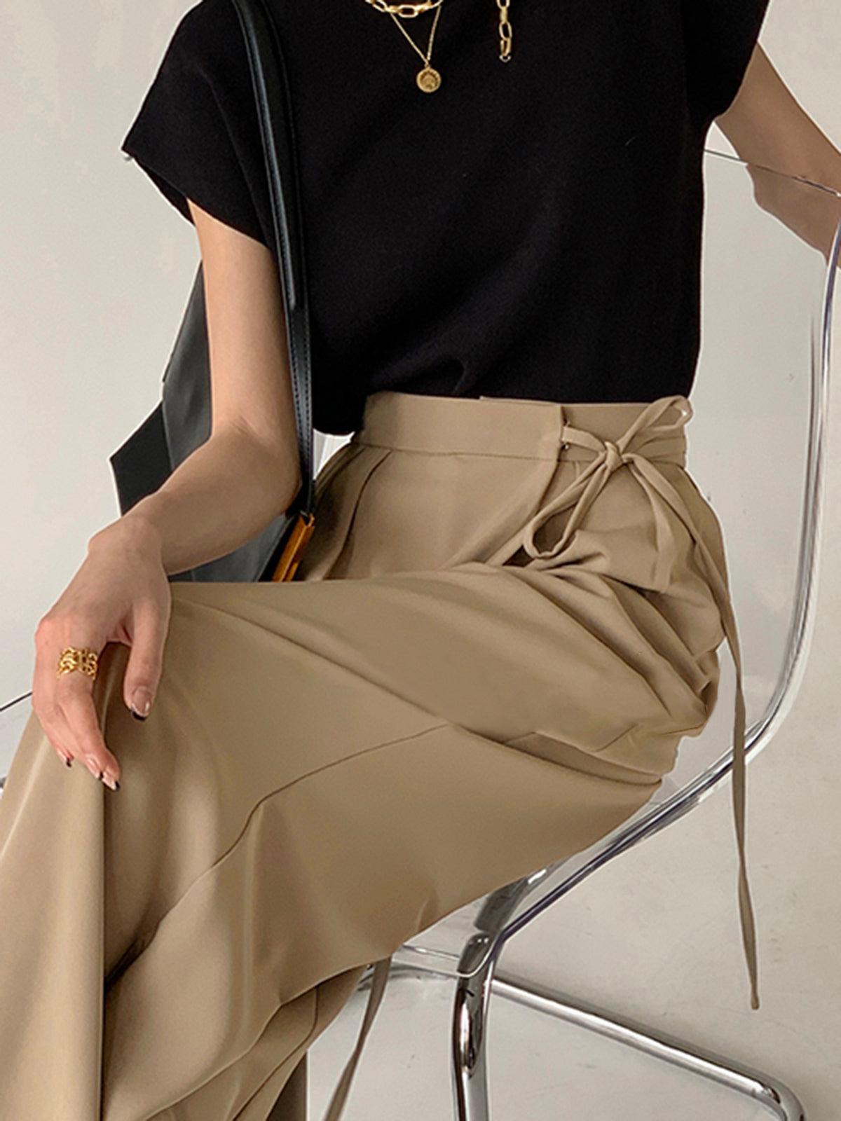 Tie Waist Wide Leg Pants
