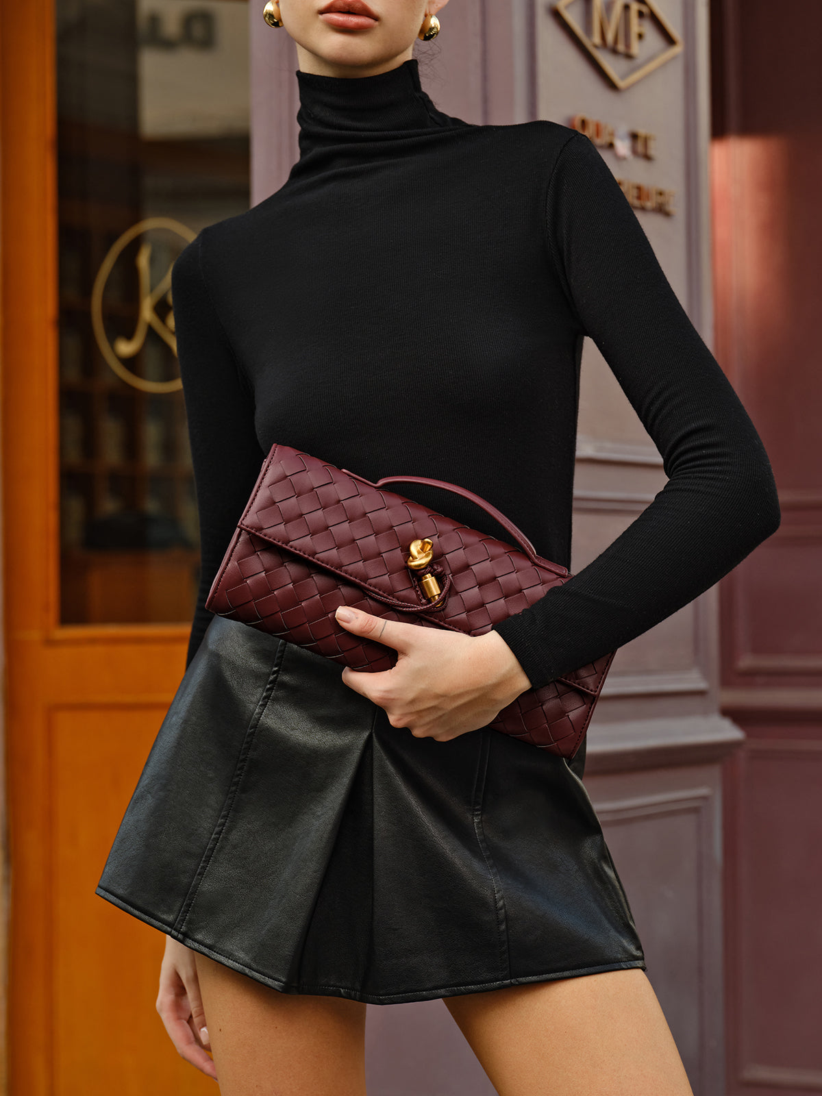 Dual Weave Flap Bag