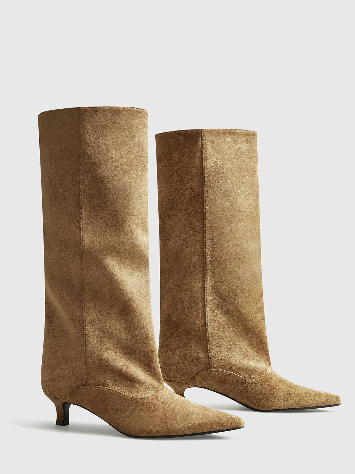 Chelsea Suede Kitten Boots