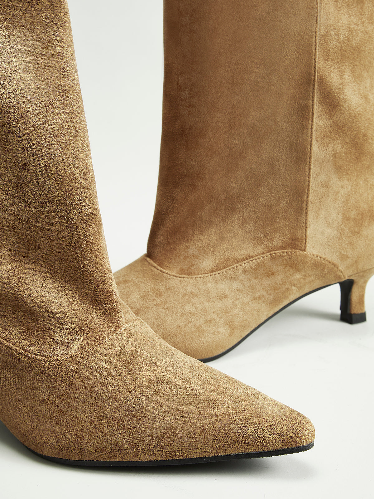 Chelsea Suede Kitten Boots